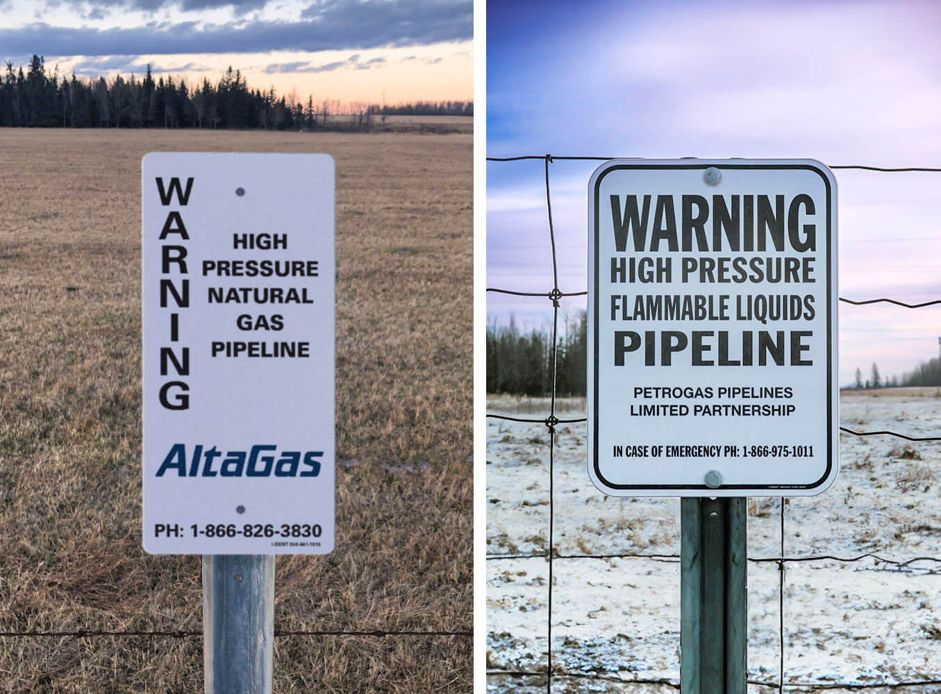 Pipeline warning signs