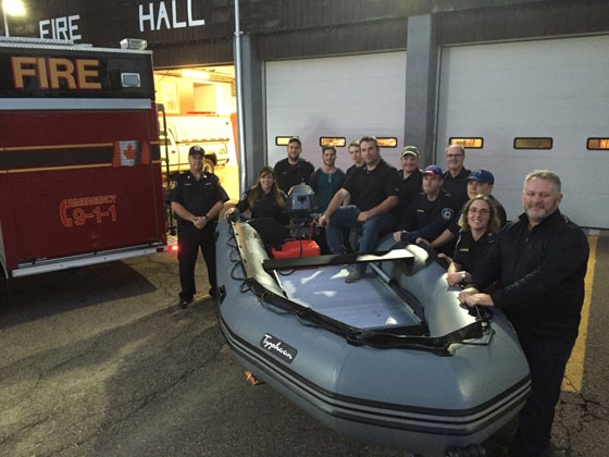 Members of the Alton Project team were on hand October 12 with members of the Stewiacke and District Volunteer Fire Department for the official unveiling of the new rescue boat supported by the Alton Natural Gas Storage Project